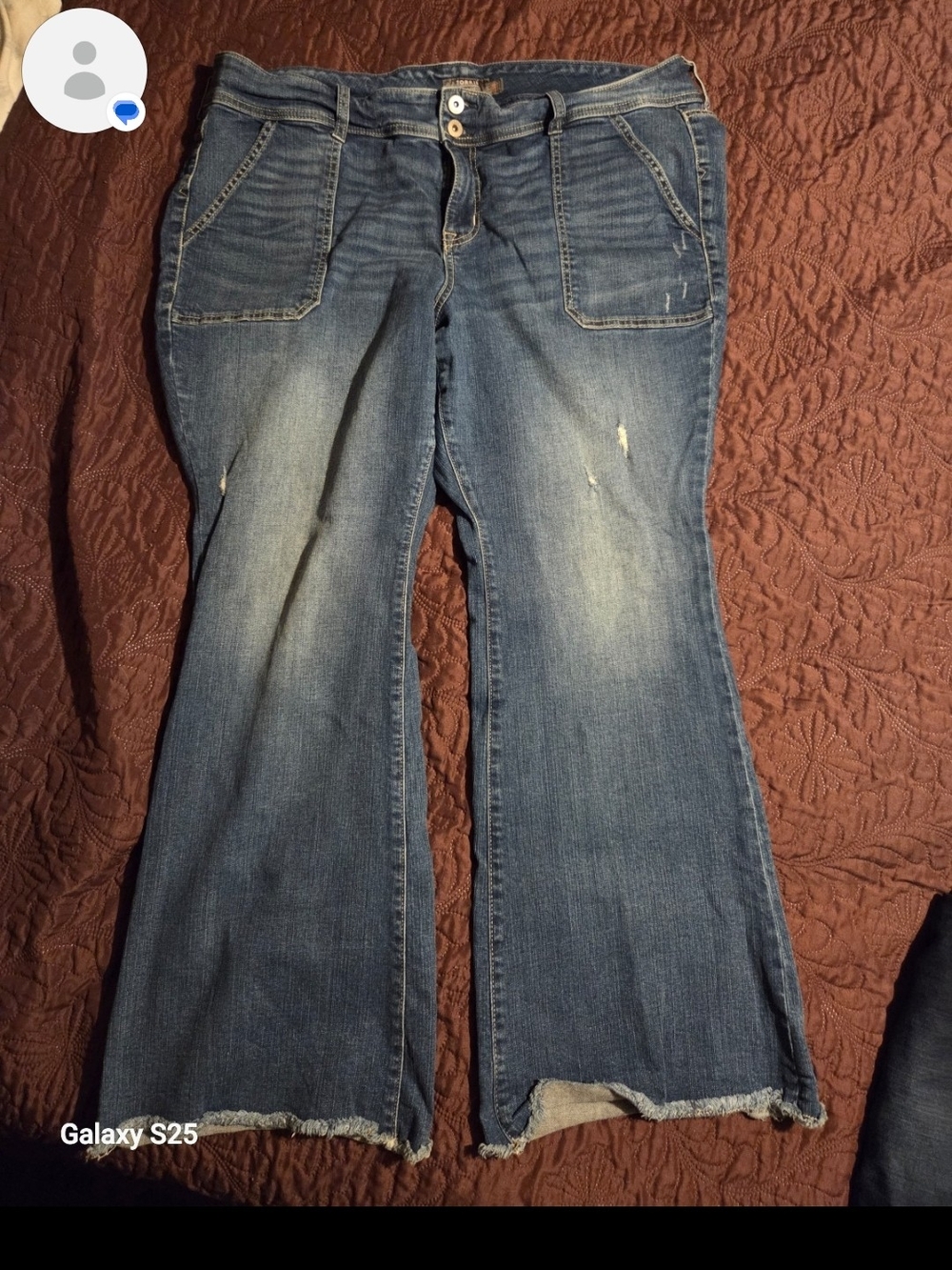 torrid Distressed Medium Blue Flare Jeans Plus Sz 20S